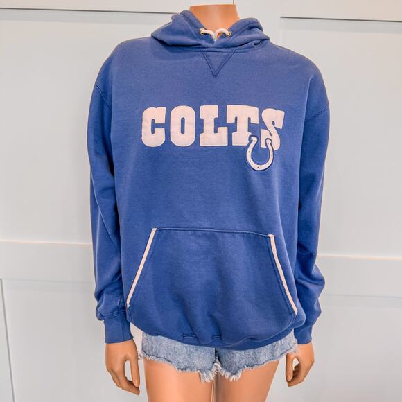 Vintage NFL Indianapolis COLTS Hoodie Sweatshirt, Blue and White, Size: Large - Picture 1 of 9
